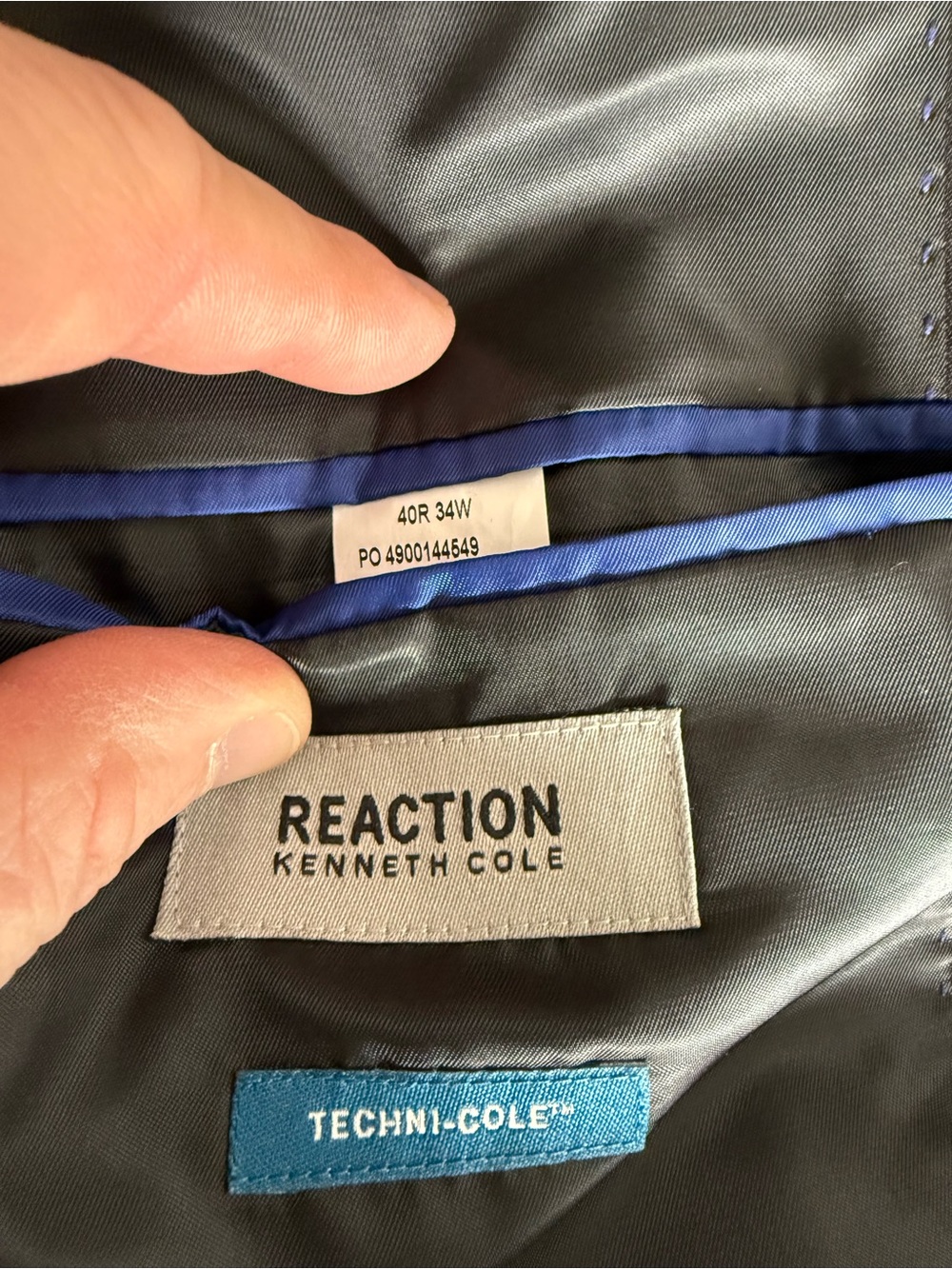 Reaction Kenneth Cole Gray Jacket with Blue Trim